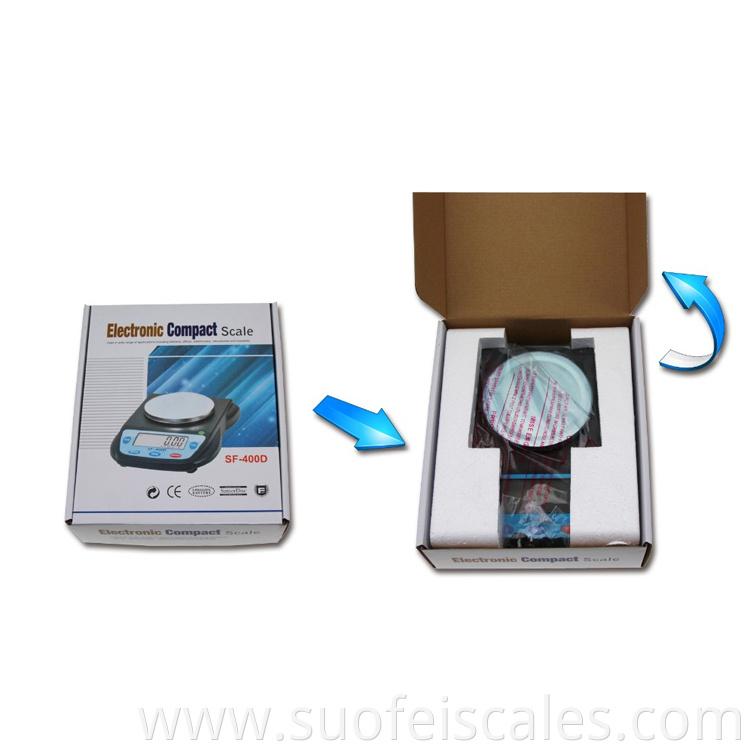 SF-400D 600g/0.01g kitchen weighing scale digital analytical balance laboratory scales round plate